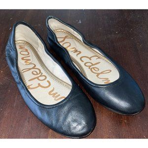Sam Edelman Fritz Women’s Black Leather Ballet Flats Slip On Shoes Size 6.5 M